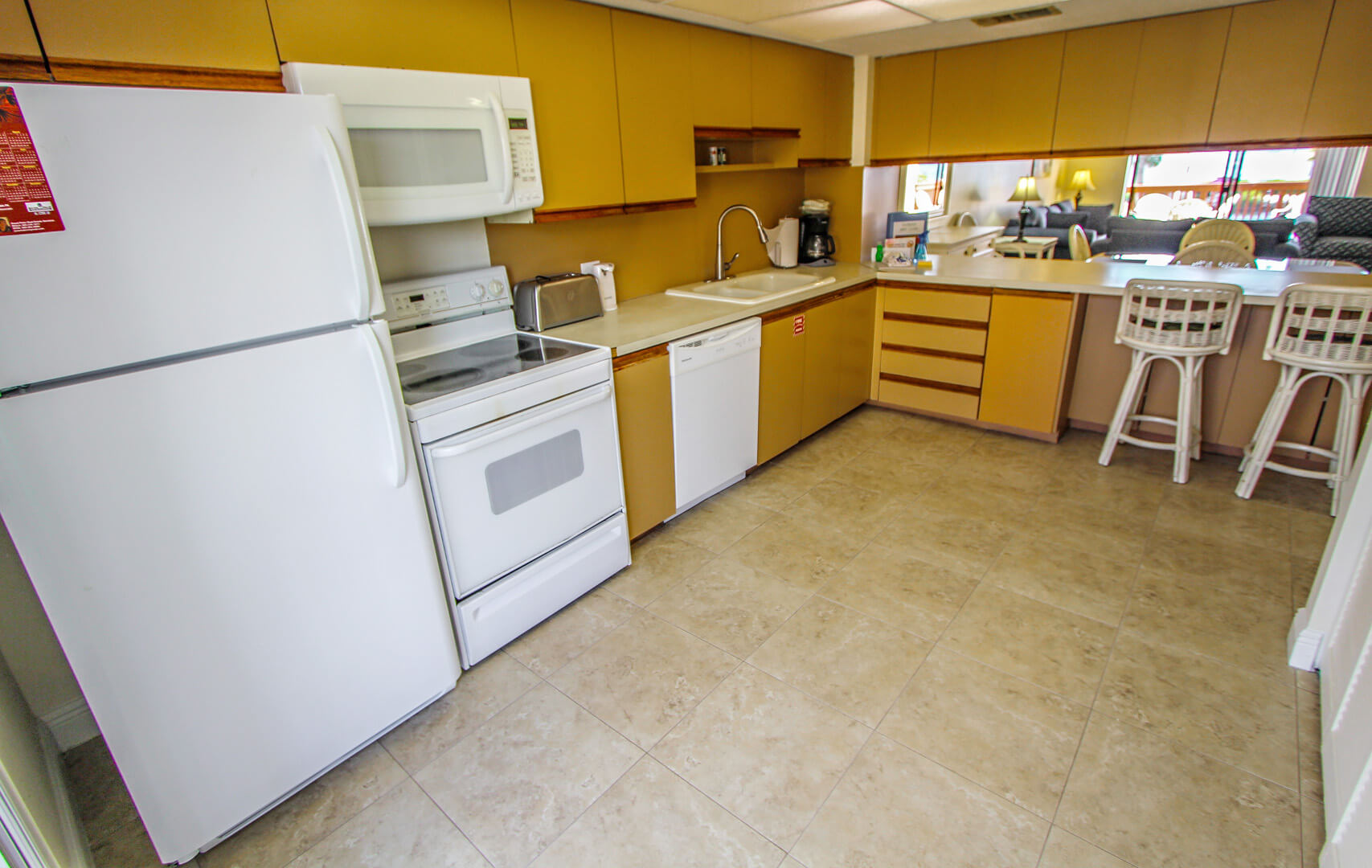 A standard full kitchen at VRI's Florida Bay Club in Florida.